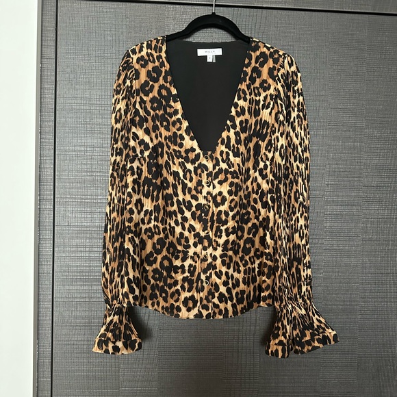 Milly Greer Leopard Blouse NWOT - Picture 5 of 8